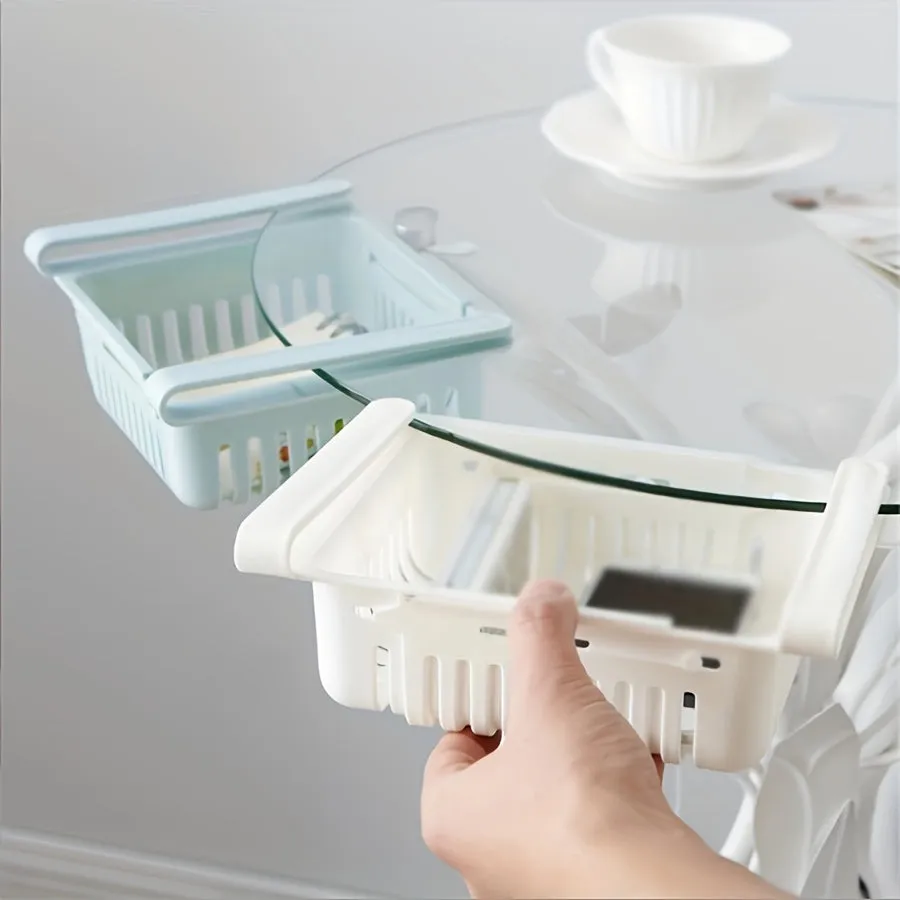 Telescopic Refrigerator Storage Basket  Spacesaving Rack for Organizing
