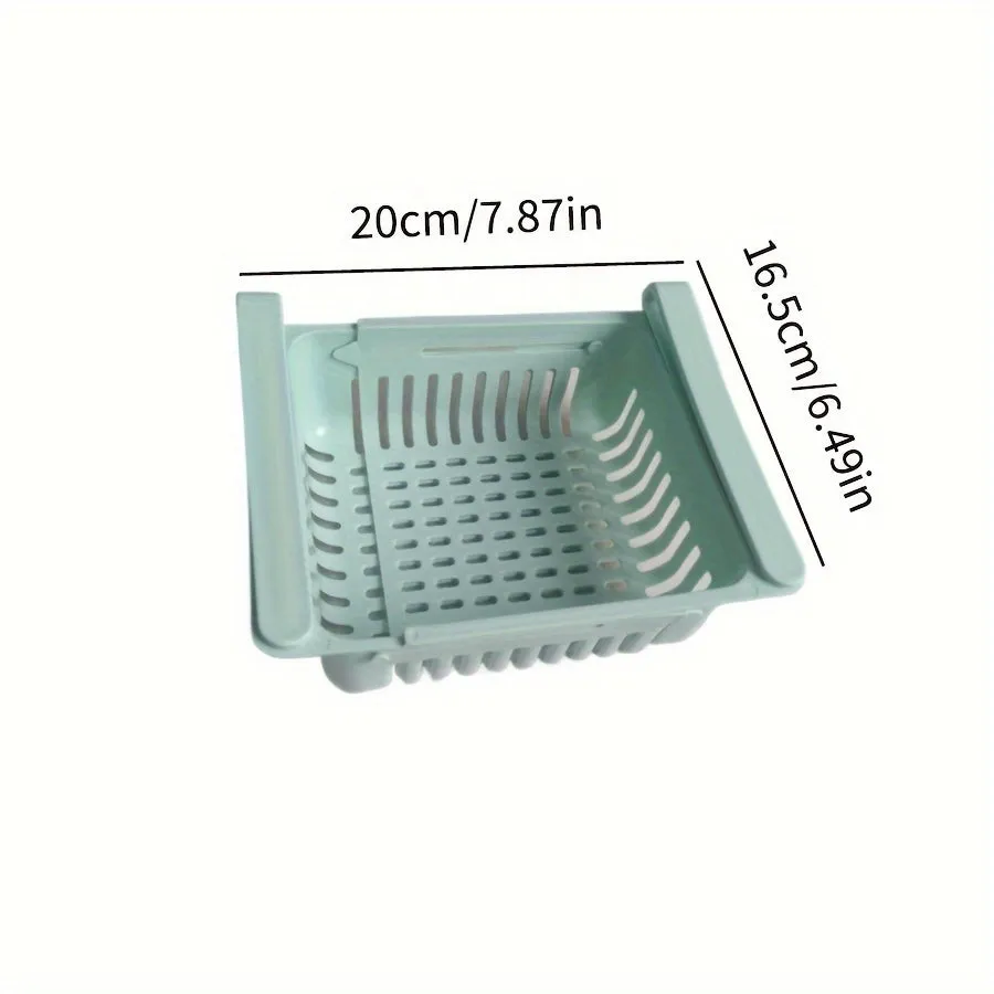 Telescopic Refrigerator Storage Basket  Spacesaving Rack for Organizing