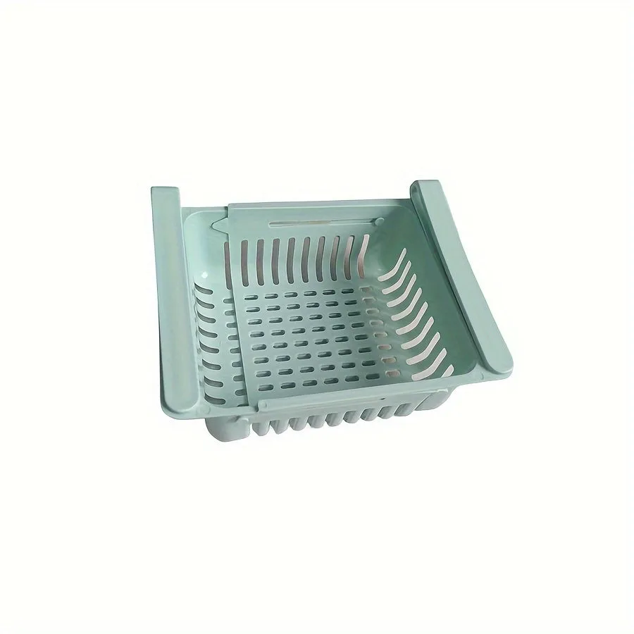 Telescopic Refrigerator Storage Basket  Spacesaving Rack for Organizing
