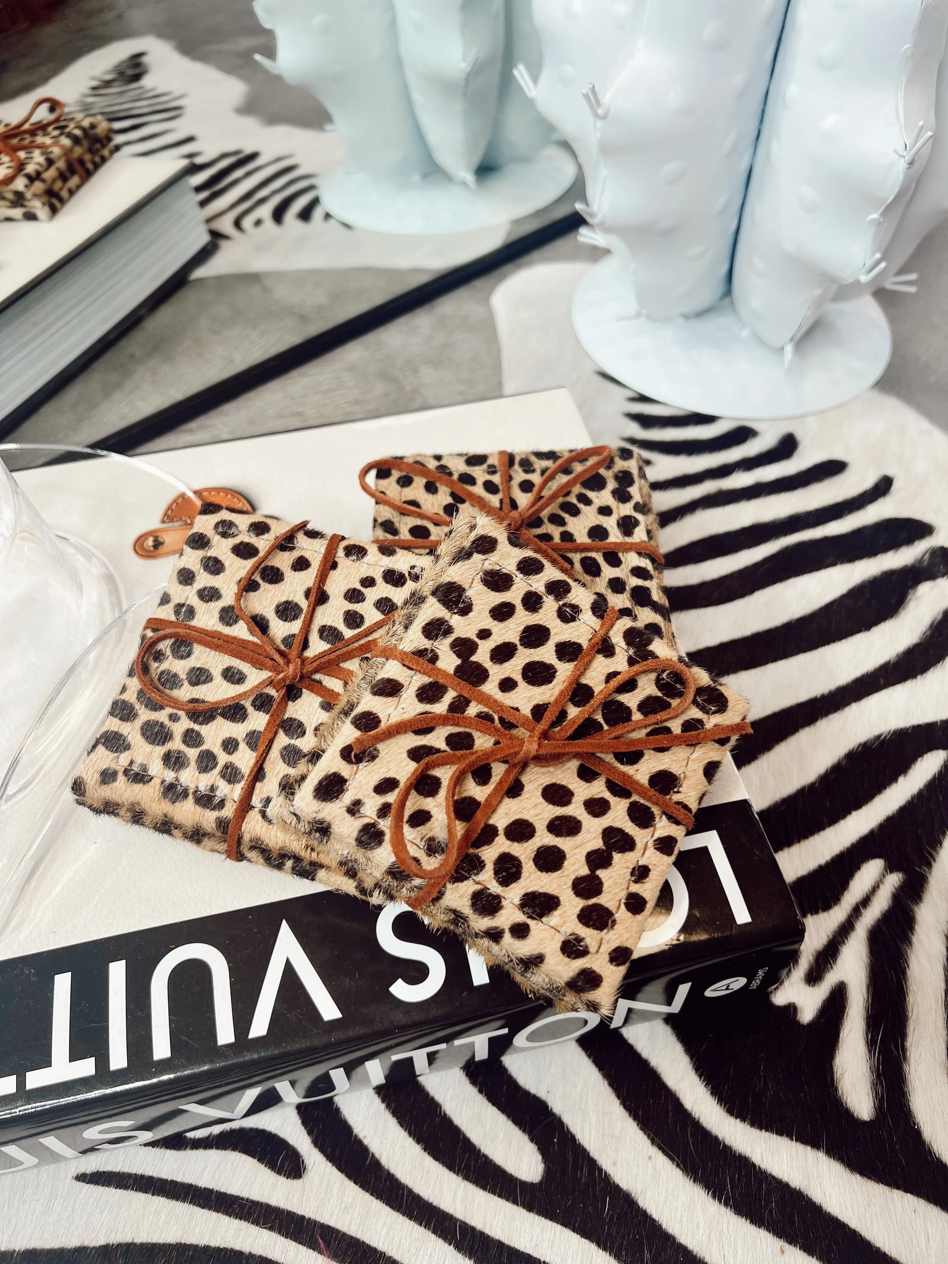 The Cowhide Coaster Sets
