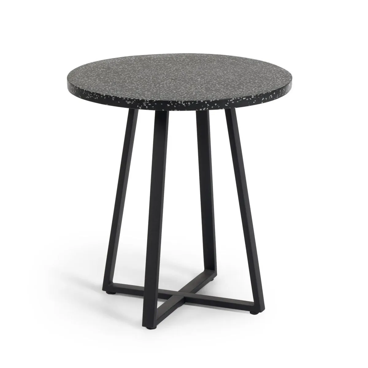 Tierra Outdoor Terrazzo Side Table - Black