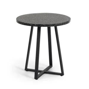 Tierra Outdoor Terrazzo Side Table - Black