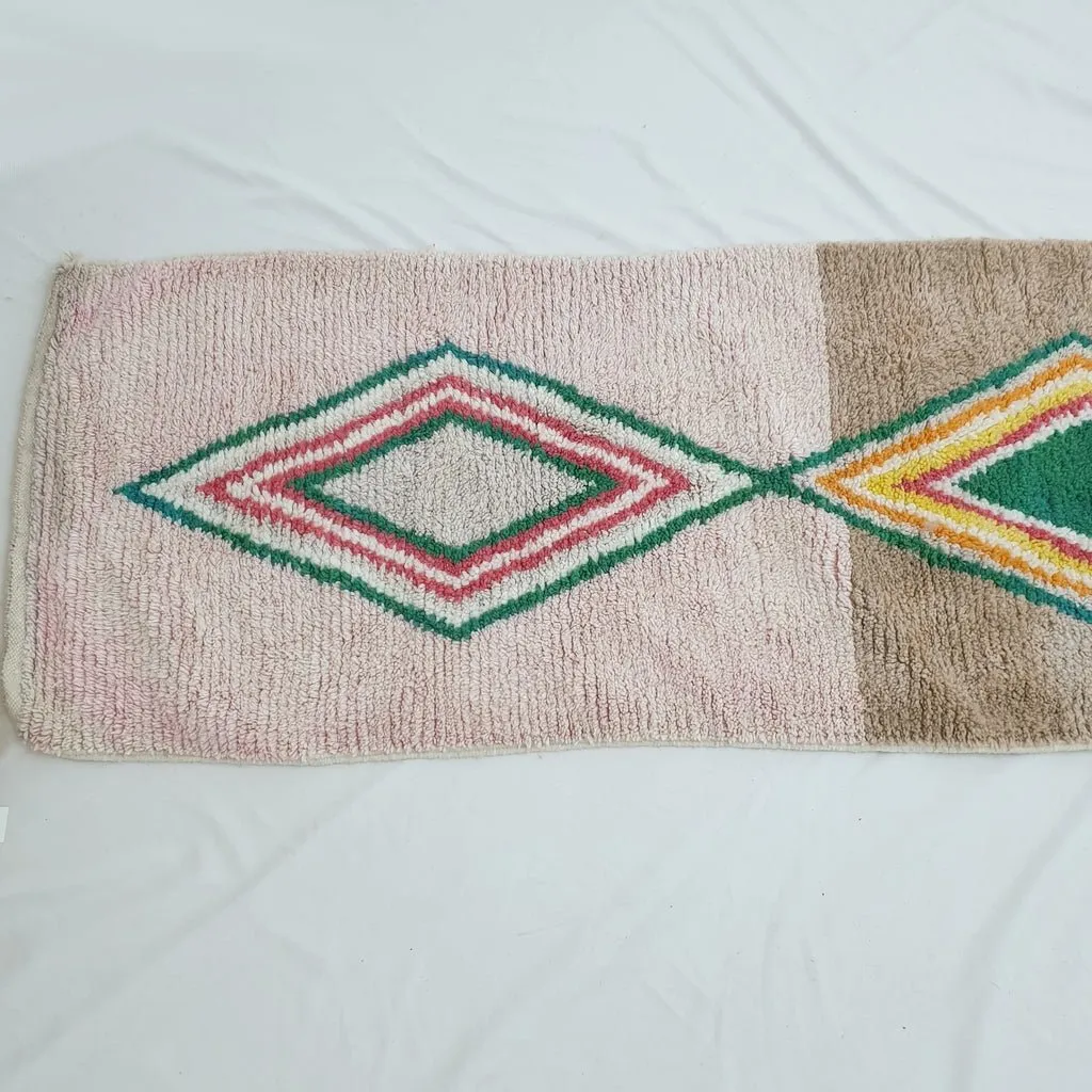TLADA Runner | 12x2'7 Ft | 3,65x0,83 m | Moroccan Colorful Rug | 100% wool handmade