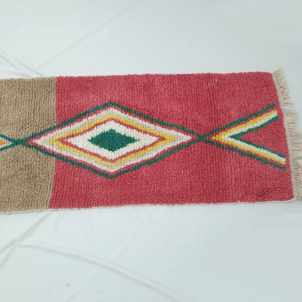 TLADA Runner | 12x2'7 Ft | 3,65x0,83 m | Moroccan Colorful Rug | 100% wool handmade