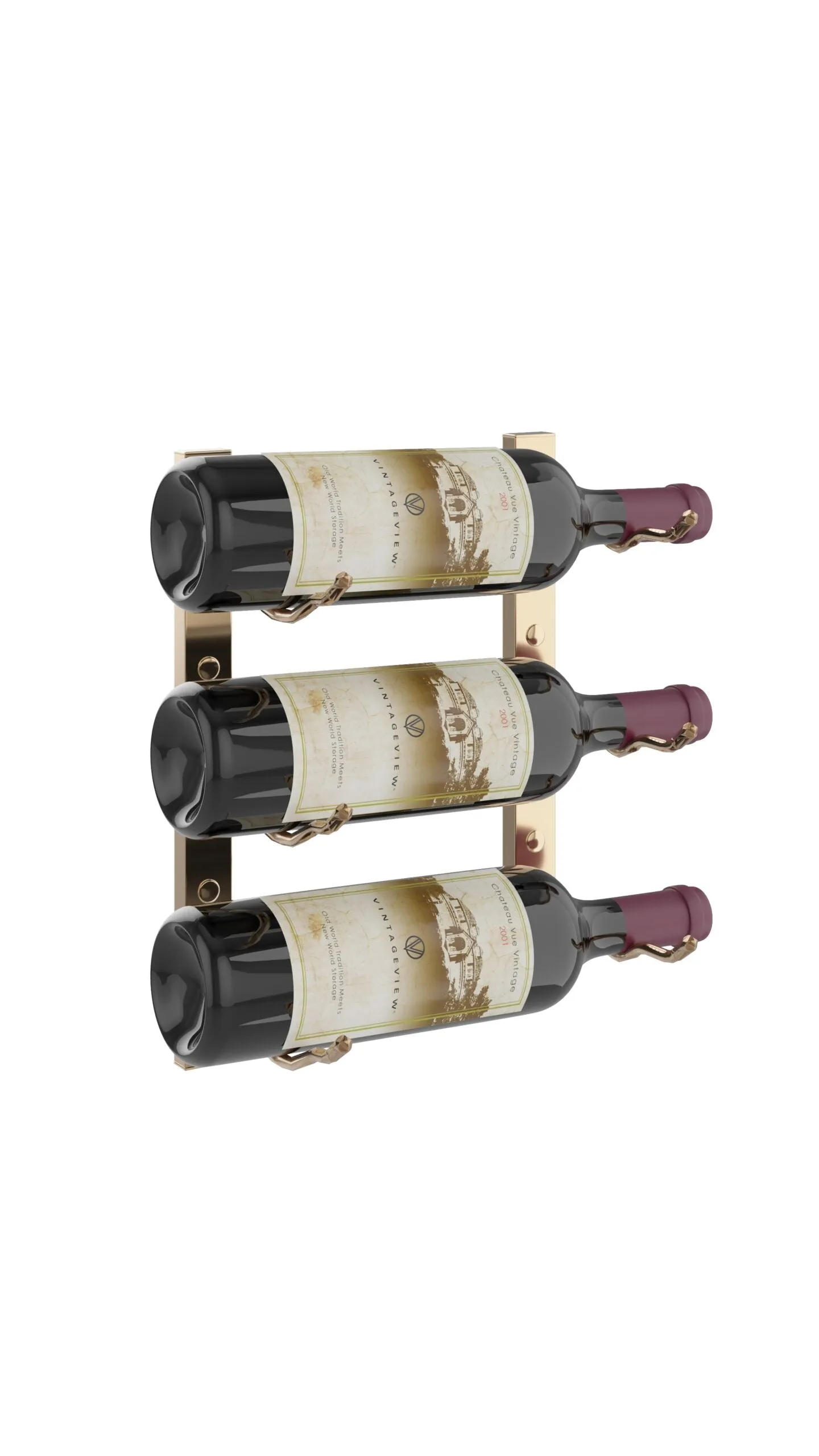 VintageView Wall Wine Racks 1' (3 to 9 bottles)
