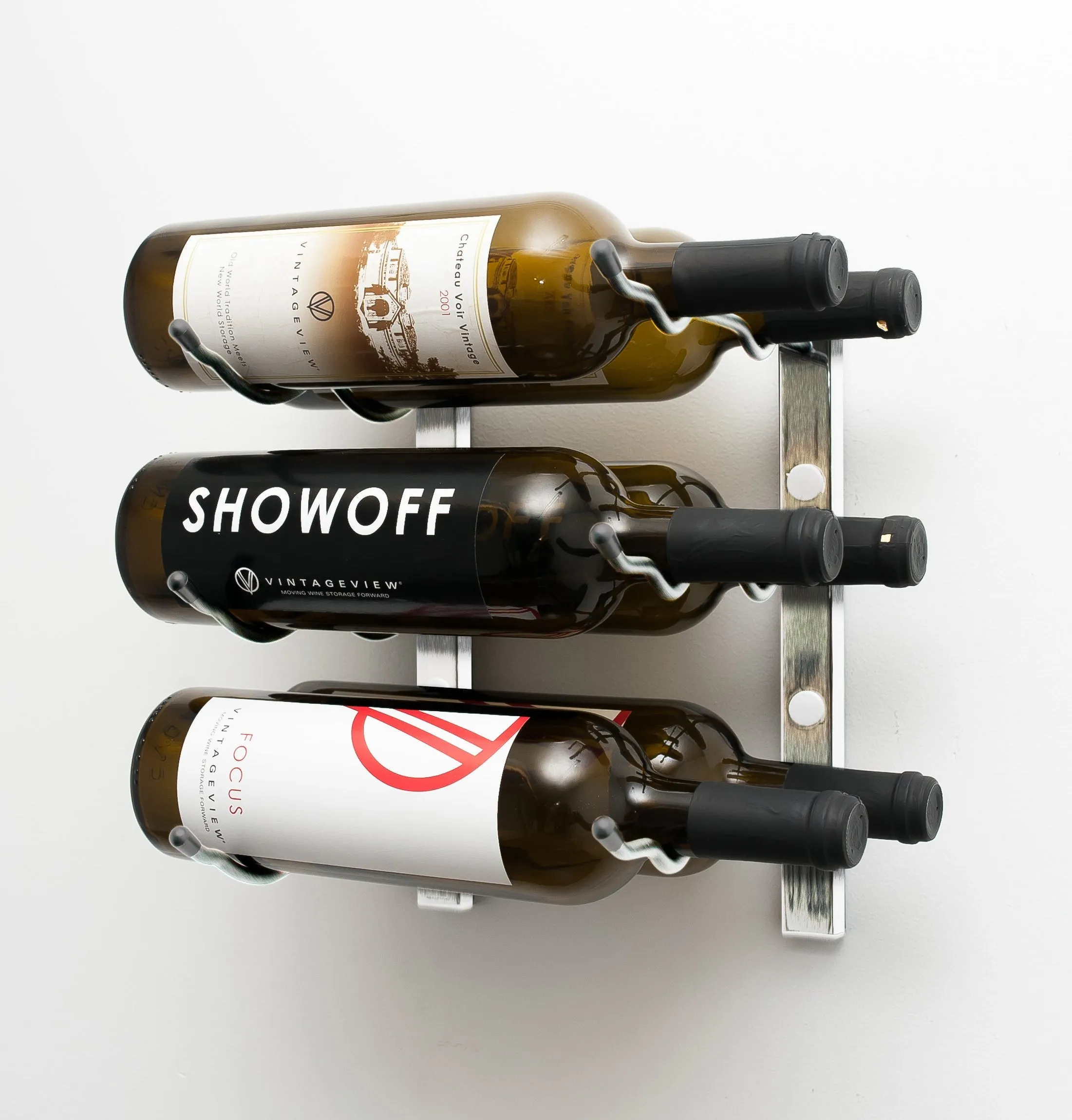 VintageView Wall Wine Racks 1' (3 to 9 bottles)