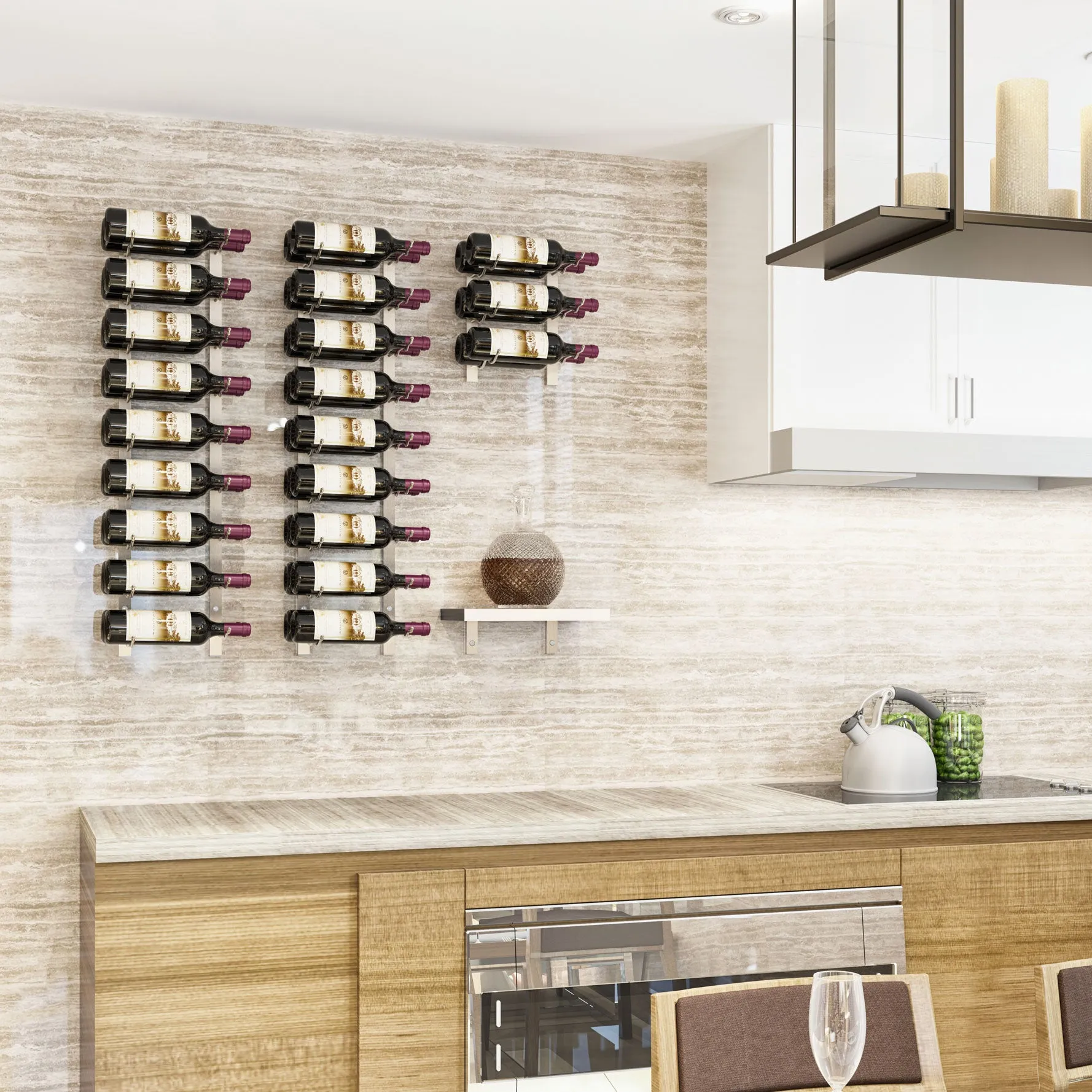 VintageView Wall Wine Racks 1' (3 to 9 bottles)