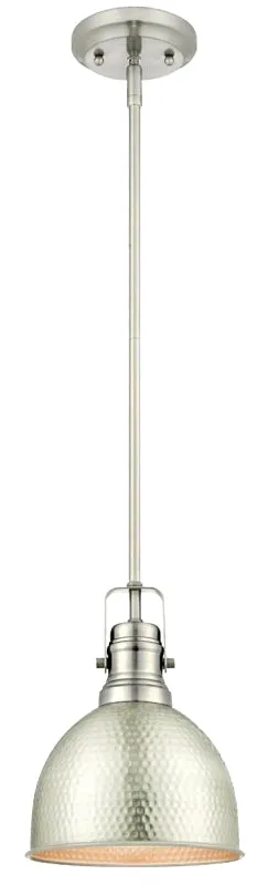 Westinghouse 6345500 Mini Pendant Light, 120 V, 1-Lamp, Incandescent, LED Lamp, Metal Fixture, Brushed Nickel Fixture :EA: QUANTITY: 1