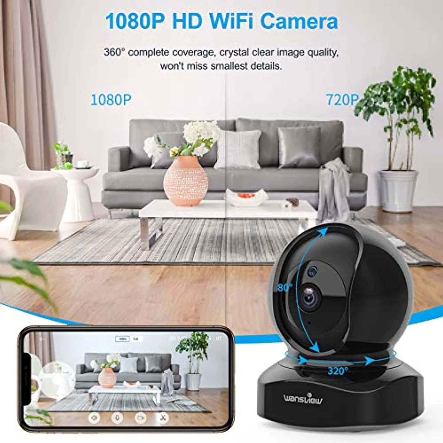Wireless Security Camera, IP 1080P HD