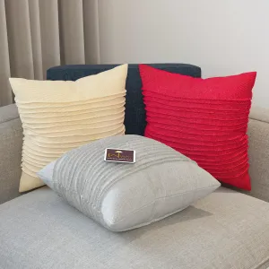 Wooden Twist Fabrahome Abstract Square Jute Cushion Cover Set of 3 ( Multicolor )