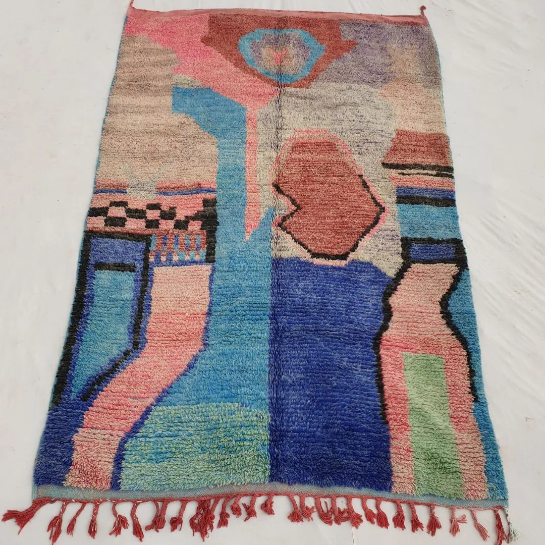 Yamam - Moroccan Boujad Rug 6x9 | Berber Colorful Handmade Rug 100% Wool | 9'30x6 Ft | 284x184 cm
