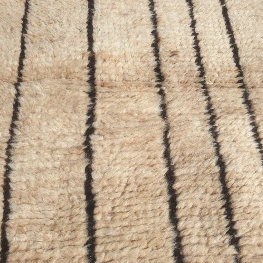 Zinali - Beige Moroccan Runner Rug Beni Ourain | Authentic Berber Hallway runner | 2'20x12' ft | 67x365 cm